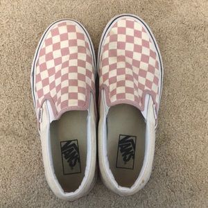 Pink and white checkered vans